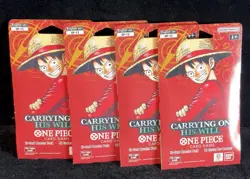4x One Piece OP13 Blister Packs Carrying On His Will Sealed Sleeved Boosters - Image 1