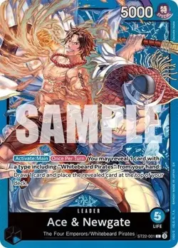 Ace & Newgate FOIL ST22-001 ONE PIECE TCG Card Game NM Blue Leader RARE! - Image 1