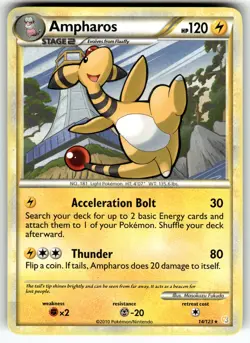 Ampharos 14/123 HeartGold SoulSilver LP Pokemon Card TCG - Image 1
