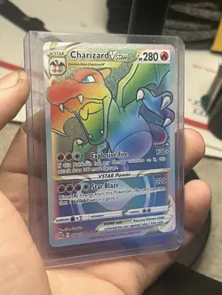 Pokemon TCG Charizard VSTAR Rainbow Secret Rare Card Brilliant Stars 174/172 - Image 3