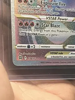Pokemon TCG Charizard VSTAR Rainbow Secret Rare Card Brilliant Stars 174/172 - Image 4