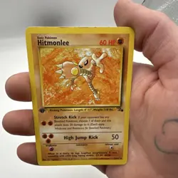 Pokemon TCG Hitmonlee 23/62 Fossil Rare 60 HP 1999 Basic Card Stock - Image 1