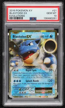 Blastoise EX Pokemon XY Evolutions 20th Anniversary PSA 10 GEM MT - Image 1