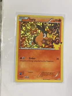 McDonald's 2021 Pokemon Tepig Holo Promo Card 13/25 Confetti Design - Image 1