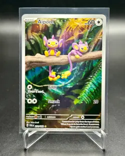 Pokemon TCG Aipom Paradox Rift 211/182 Holo Illustration Rare Card NM - Image 1