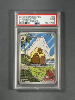 2024 Pokemon Alolan Dugtrio Illustration Rare #208/191 Surging Sparks PSA 9 - Image 1