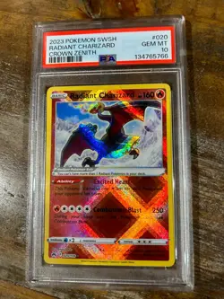 POKEMON 2023 Crown Zenith RADIANT CHARIZARD #020 PSA 10 Gem Mint RARE - Image 1