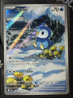 Piplup 98/94, Phantasmal Flames Full Art Holo Illustration Rare, Pokemon TCG, NM - Image 1