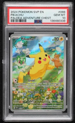 Pikachu Holo Pokemon Scarlet & Violet Black Star Promo PSA 10 - Image 1