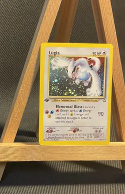 Lugia 1st Edition 9/111 Pokemon WOTC Neo Genesis Holo LP+ HUGE SWIRL - Image 1