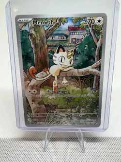 Meowth Illustration Rare Holo 106/094 PFL EN – NM Condition Pokemon TCG - Image 1
