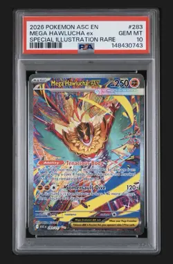 2026 POKEMON ASCENDED HEROES SPECIAL ILLUSTRATION RARE MEGA HAWLUCHA EX PSA 10 - Image 1