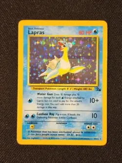 Pokemon TCG Lapras Fossil 10/62 Holo 1999-2000 Wizards Holo Rare - LP - Image 1