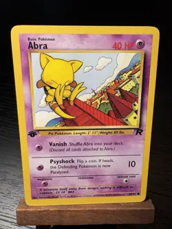 NM 1st Edition Abra 2000 Pokemon TCG Team Rocket #49/82 - Image 1