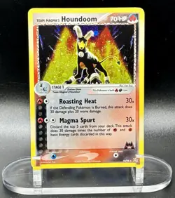 Team Magma's Houndoom 10/95 Holo Pokemon EX Team Magma VS Team Aqua Vintage LP - Image 2