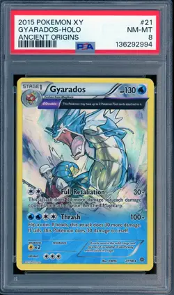 2015 POKEMON XY #21 GYARADOS HOLO NM-MT PSA 8 ANCIENT ORIGINS - Image 1