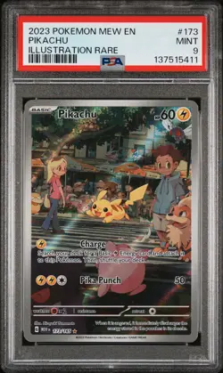 2023 POKEMON MEW EN-151 ILLUSTRATION RARE #173 PIKACHU PSA 9 - Image 1