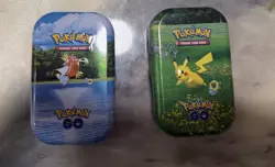 Pokemon GO Lot Radiant Charizard Blastoise Slaking Tin + Coins - Image 3