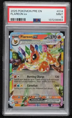 Flareon ex Pokemon Prismatic Evolutions PSA 9 MINT - Image 1