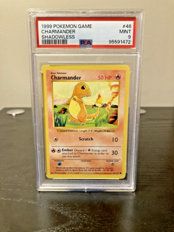 Charmander Shadowless 1999 Pokemon Game PSA 9 Mint - Image 1
