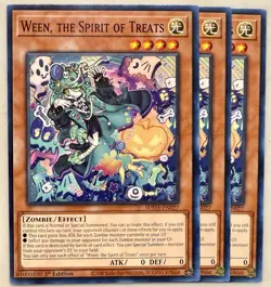 Yugioh! 3x Ween, the Spirit of Treats SUDA-EN027 Common 1st Ed NM - Image 1