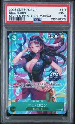 Nico Robin Mini Tin Pack Set Vol. 2 Bisai PSA 9 One Piece Japanese - Image 1