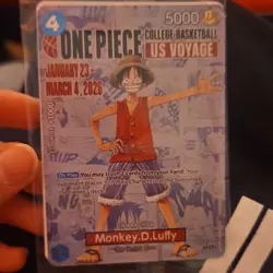 One Piece Monkey.D.Luffy CCG US Voyage Character Card 5000 Power Cost 4 - Image 1