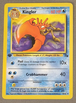 Mint/NM - Kingler - 38/62 - 1st Edition - Fossil - Pokemon Card - Image 1