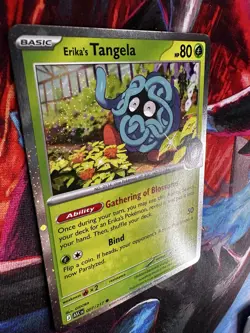 Pokemon Erika's Tangela ASC 007/217 Holo TCG Card w/ coin! - Image 3