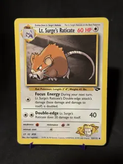 Pokemon TCG Lt. Surge's Raticate Gym Challenge Unlimited Uncommon Card 53/132 - Image 1