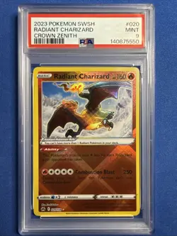Pokemon TCG Radiant Charizard Crown Zenith Card #020/159 PSA 9 - Image 1