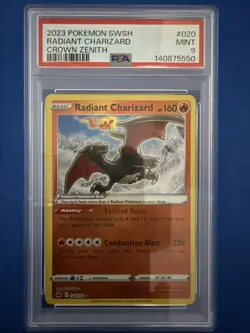 Pokemon TCG Radiant Charizard Crown Zenith Card #020/159 PSA 9 - Image 2