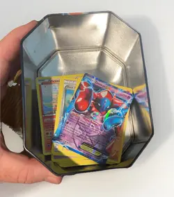 2014 POKEMON TRADING CARD GAME STORAGE TIN and 49 CARDS w/ DEOXYS - Image 4