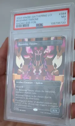 2023 MTG THE LOST CAVERNS OF IXALAN SHOWCASE-FOIL #344 ROAMING THRONE PSA 7 - Image 3