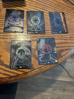 Oil Slick Land Set 5 Phyrexia All Will Be One MTG Lands - textured - Image 1