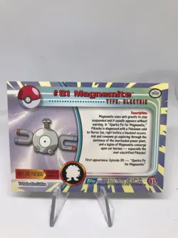 MAGNEMITE #81 2000 Pokemon [Non-Holo] Topps Blue Logo 1st Ed TV Animation - Image 2