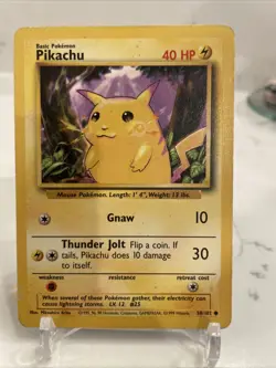 Pokemon TCG Pikachu T-Shirt Base Set 58/102 1999 Vintage Nintendo - Image 1