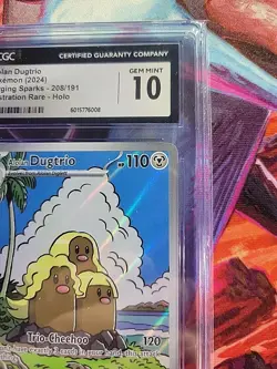 CGC 10 Alolan Dugtrio 208/191 Illustration Rare - Surging Sparks - Pokemon TCG - Image 4