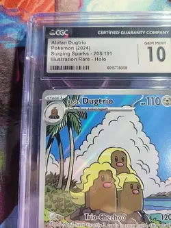 CGC 10 Alolan Dugtrio 208/191 Illustration Rare - Surging Sparks - Pokemon TCG - Image 5
