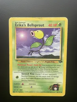 Pokemon TCG Erika's Bellsprout 38/132 Gym Challenge Uncommon Damaged - Image 1