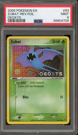 Pokemon Zubat EX Deoxys Reverse Holo #83 PSA 9 Mint - Image 1