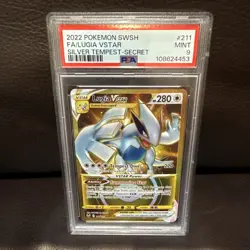 PSA 9 Lugia VSTAR 211/195 Pokemon: Silver Tempest FA Secret Rare MINT 2022 TCG - Image 1