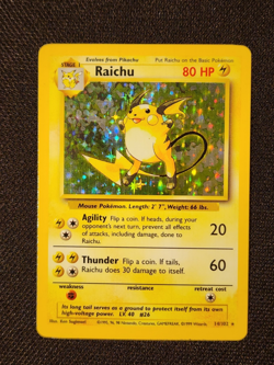 Raichu Holo Rare 14/102 Base Set Unlimited Edition Pokemon TCG - WOTC - See pics - Image 1