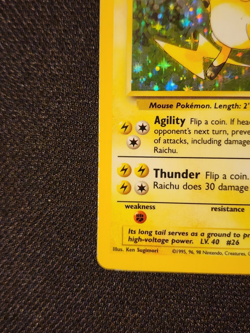 Raichu Holo Rare 14/102 Base Set Unlimited Edition Pokemon TCG - WOTC - See pics - Image 2