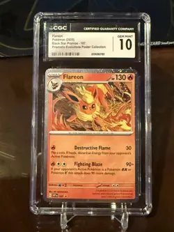 Pokemon Flareon 2025 Black Star Promo-167 Prismatic Evolutions CGC 10 Gem Mint - Image 1