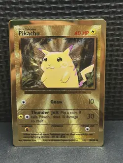 Pokemon Gold Metal Pikachu Card 58/102 - Celebrations Ultra Premium Collection - Image 1