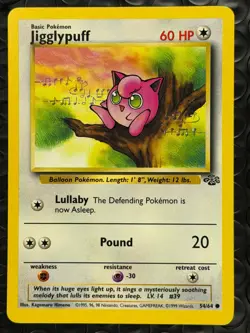 Jigglypuff 54/64 Base Set Series Jungle COMMON Basic Pokemon Card WOTC 1999 NM - Image 1