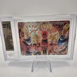 Concentrated Saiyan Power Gold Foil Alt Art Card Dragon Ball Super CCG BGS 10 - Image 2