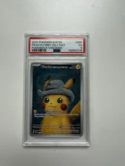 Pokemon x Van Gogh Pikachu Grey Felt Hat PSA Graded Cards 2023 EN #085 - Image 1
