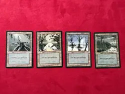 Snow-Covered Swamp And Reg Land Lot - Ice Age MTG Magic The Gathering Vintage - Image 1